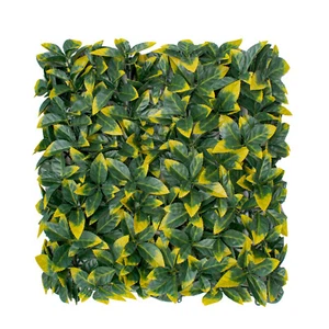 20x20" Artificial Yellow Photinia Leaf Mats Privacy Fence Decor Panels Hedge - Picture 1 of 7
