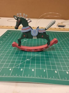 Hand Painted Wood Rocking Horse Ornament Christmas Tree Decoration Italy Decor - Picture 1 of 4