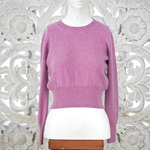 J.Crew 100% Kaschmir Pullover XS Flieder Cropped Fit Rundhals - Bild 1 von 6