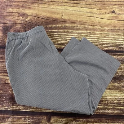 Alfred Dunner Синий Белый Seersucker Полосатый Капри Черный Белый 14P Эластичная Талия - Изображение 1 из 4