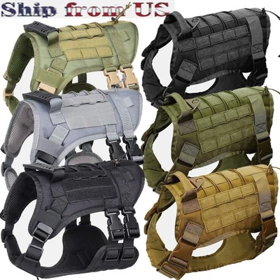 US Tactical Dog Harness Military Adjustable Dog Vest with Handle No-pull Large - Image 1 of 4