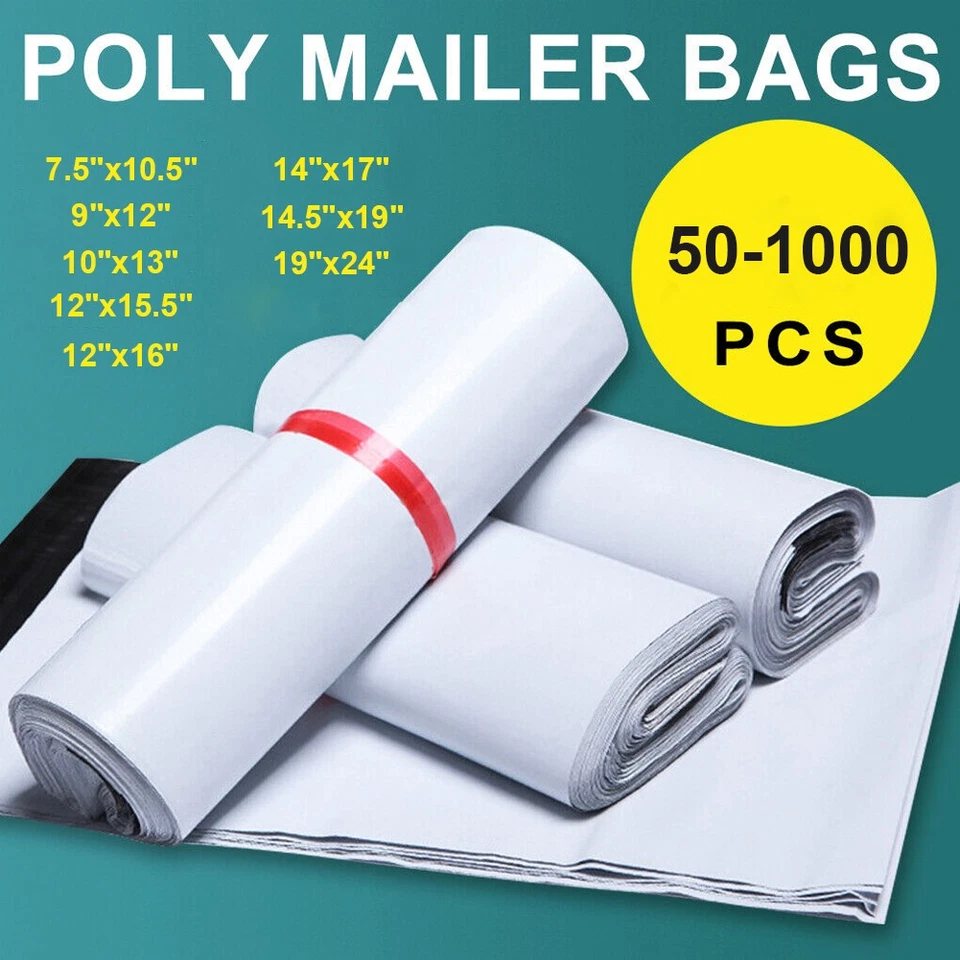 Poly Mailers Shipping Envelopes Mailing Bags 9x12 10x13 12x15.5 14.5x19 19x24 - Image 1 of 4