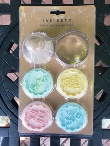 Rae Dunn Easter Cookie Stamp Cutter Set Silicone Wood Handle Fondant Farm House - Picture 1 of 8