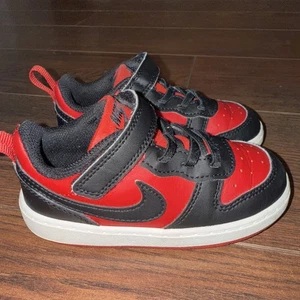 Nike Court Borough Low Recraft niño niño pequeño niño talla 8C DV5458-600 negro rojo - Imagen 1 de 9