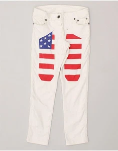 JECKERSON Boys Graphic Straight Jeans 9-10 Years W26 L24 White Cotton AS15 - Picture 1 of 4