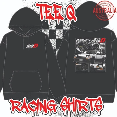 Initial D Toyota Trueno AE86 ~ Sudadera con capucha negra Gildan Foto 1 de 2