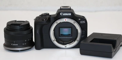 Canon EOS R50 Mirrorless Vlogging Camera Black w/RF-S 18-45mm F4.5-6.3 IS STM - Image 1 of 4