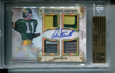 2013 Exquisite Rare Materials AUTO PATCH Gold Spectrum Dan Fouts #1/1 BGS 9.5 - Image 1 of 2
