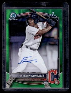 2025 Bowman Chrome Prospect Autographs Green Refractor Esteban Gonzalez Auto - Picture 1 of 2