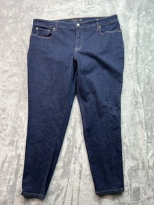 Lauren Ralph Lauren Womens Plus Sz 22W Blue Jeans Skinny Stretch Dark Mid Rise - Picture 1 of 13