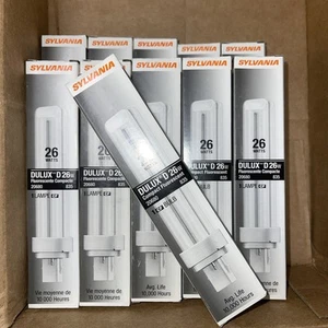 SYLVANIA DULUX D Lot Of 10 COMPACT FLUORESCENT BULBS 26W CF26DD/841/ECO 21115 - Picture 1 of 4