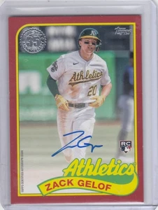 2024 Zack Gelof Topps 35th 1989 Style ROOKIE AUTO RED 25/25 /25 - Oakland A's - Picture 1 of 1