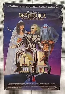Original 1988 Beetlejuice One-sheet Movie Poster 27x41 Yellow Letters - Picture 1 of 15