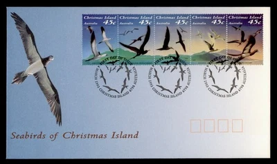 DR WHO 1993 CHRISTMAS ISLAND AUSTRALIA FDC SEA BIRD CACHET STRIP M61491 - Image 1 of 2