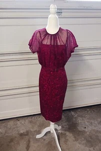 Vintage 1950's 1960's Silk Dress Jacket Wiggle Pencil XXXS - Picture 1 of 12