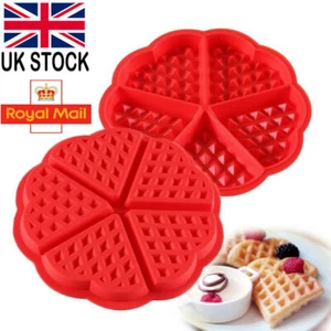 Mini Round Waffles Pan Silicone DIY Cake Baking Mould Mold Waffle Tray Kitchen - Picture 1 of 9