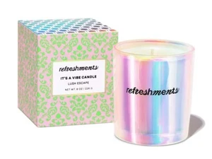 Refreshments It’s a Vibe Candle -Citrus Spritz 8oz in holographic glass NIB vegn - Picture 1 of 6