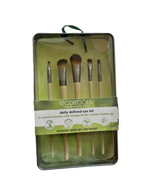 EcoTools Start The Day Beautifully 5 Piece Makeup Brush Set w/Storage Tray - NEW - Image 1 of 2