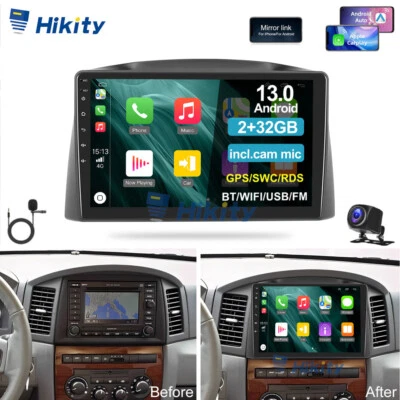 32G Carplay Android15 Autoradio GPS SAT Navi Für Jeep Grand Cherokee WH/WK 05-07 - Bild 1 von 4