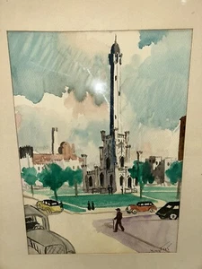 Josef Pierre Nuyttens Michigan Avenue Cityscape Watercolor Water Tower Place Wow - Picture 1 of 9