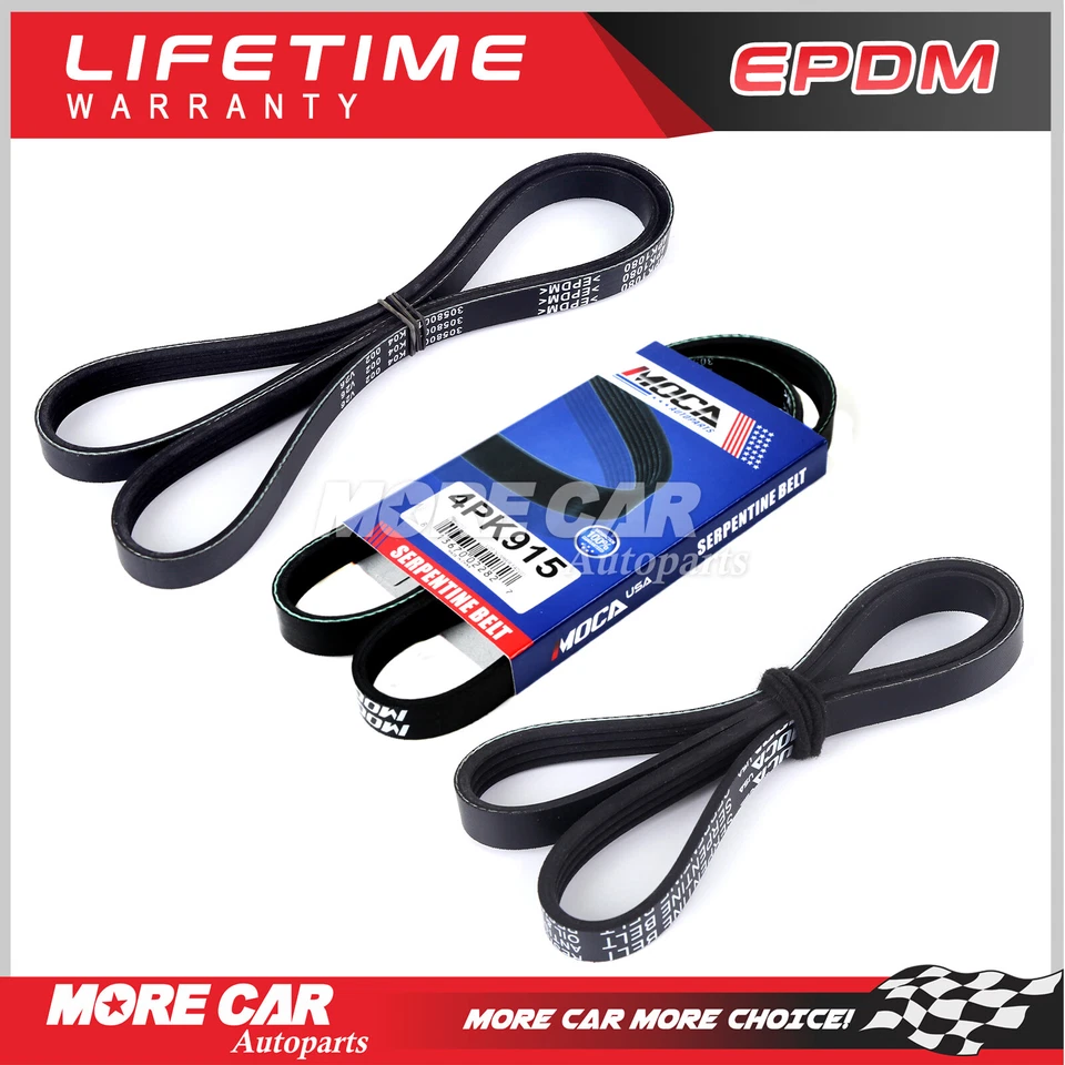 3X EPDM Serpentine Belt 4PK815 4PK915 4PK1080 para Toyota Paseo Tercel 1998 1,5 L Foto 1 de 4