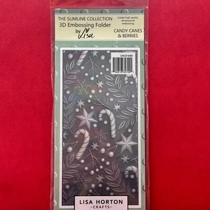 Lisa Horton -Crafts Candy Canes & Berries Slimline 3D Embossing Folder FREE SHIP - Picture 1 of 2