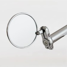 Universal Custom Cafe Racer Motorcycle Bar End Mirrors Round Chrome