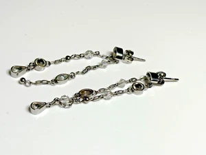 Swatch Vintage Stainless Steel Jewellery Stud Dangle Drop Crystal - Picture 1 of 15