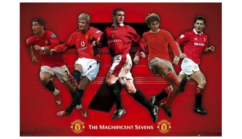 Manchester United MAGNIFICENT SEVENS 24x36 POSTER Beckham Ronaldo, Best, Cantona Cover