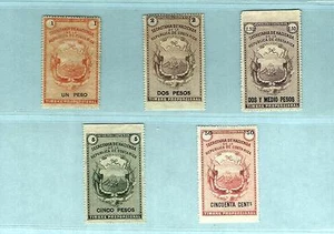 AZ5G Costa Rica Revenue Stamps 50c-1P-2.50P-5P Secretaria De Hacienda ungebraucht - Bild 1 von 2