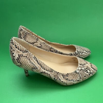 Tacones Liz Claiborne piel de serpiente talla 6w punta puntiaguda Foto 1 de 4