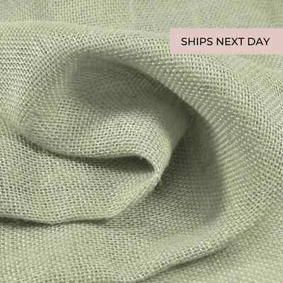 Ткань Sage Green Burlap / 100% джутовая / зеленая мешковина (продается в ярдах) - Изображение 1 из 2