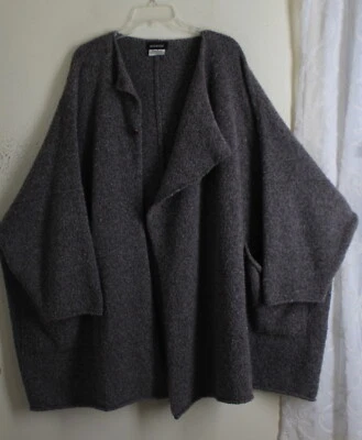 Eskandar O/S Gray Plush Boucle AMAZING 36" Long 86" Bust Wool Cashmere Sweater  - Image 1 of 4
