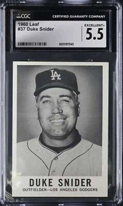 1960 LEAF #37 DUKE SNIDER CGC 5.5 EXCELLENT + DODGERS 3154 - Picture 1 of 2