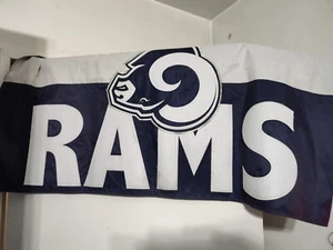 Los Angeles Rams-Flag/Banner 28"H X 44" W Blue/White-UNIQUE-VERY NICE-WELL MADE - Picture 1 of 6
