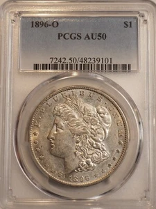 1896 O Morgan Silver Dollar ** PCGS AU50 NICE ** FREE SHIPPING 9101 - Picture 1 of 2