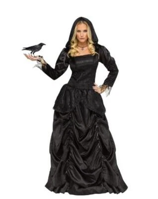 Wicked Queen Hooded Dress - Black - Witch - Costume - Women - 2 Sizes - Image 1 of 3