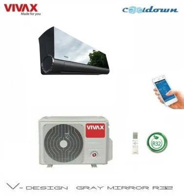VIVAX V Design Gray Mirror 3,5 KW 12000 BTU Klimagerät Split Klimaanlage A++ - Bild 1 von 4