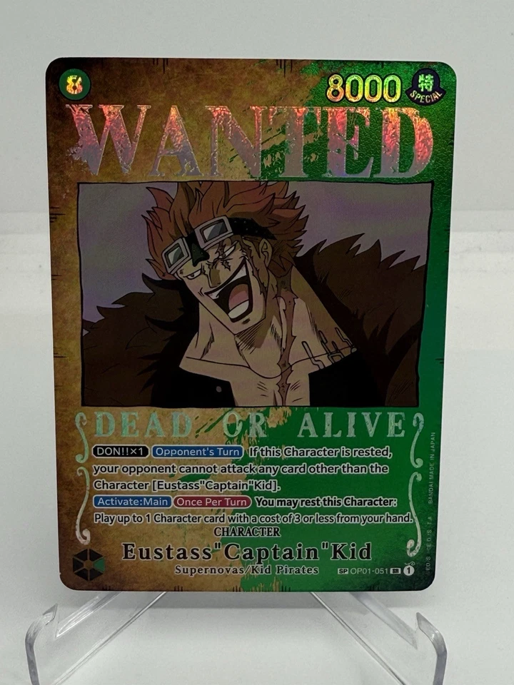 Eustass"Captain"Kid Wanted Poster SP - NM - Foil Alt Art - OP01-051 - Image 1 of 2