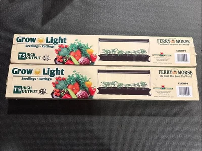 2 luces de crecimiento de inicio de semillas Ferry Morse con bombilla T5 se adapta a bandeja de 10" x 20", leer descripción Foto 1 de 3