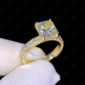 Ausgefallener attraktiver Hochzeit Überraschung Geschenk für Ihn Prinzessin Cluster Ring 925 Silber - Bild 1 von 8