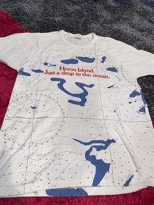Heron Island Australien All Over Print T-Shirt Maritim Segel Karte Vintage 70er M - Bild 1 von 13