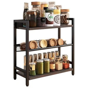 3-Tier Spice Rack Industrial Counter Shelf Desktop Storage Organizer Standing... - Picture 1 of 8