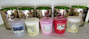 5 Lovely Summery "Golden Olive Tendrils" Holders plus 5 Samplers! All YANKEE! - Picture 1 of 9