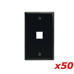 Lotto 50 confezioni - Keystone 1 foro porta jack parete piastra frontale rete CAT6 HDMI nero - Foto 1 di 1