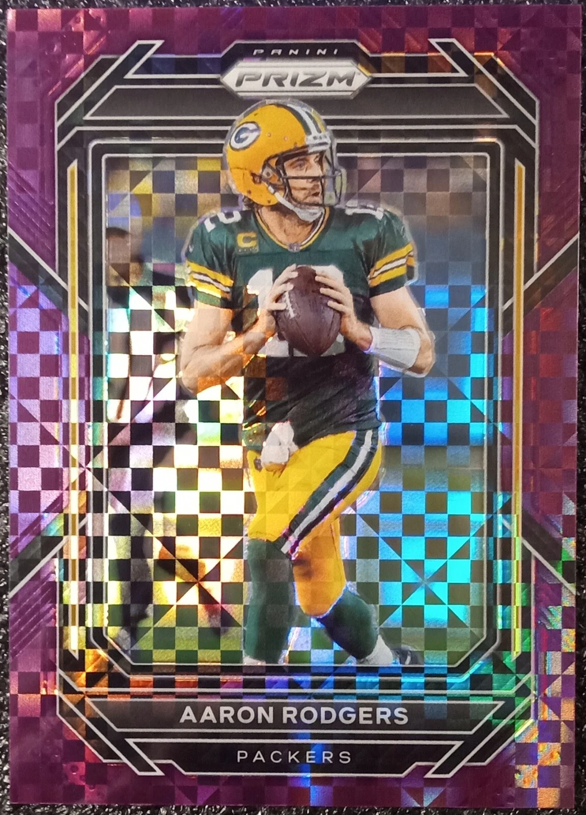 2022 Prizm Football Purple Power Prizm /49 Aaron Rodgers Packers #103 SP NM-MT