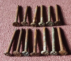 LOT 13 Vtg Antique 1960s Railroad Date Nails - Picture 1 of 2