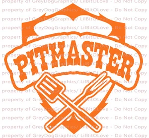 Pitmaster decalcomania vinile dimensioni intere barbecue adesivo spatola forchetta griglia - Foto 1 di 24