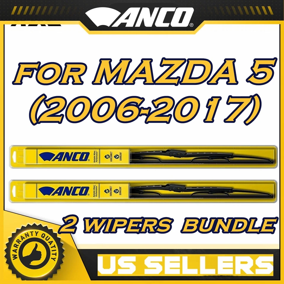 2x Conjunto de Lâminas de Limpador ANCO para MAZDA 5 (2006-2017) Par Direto, Frontal - Imagem 1 de 4