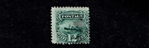 1869 U.S.PICTORIAL 12c Green "Steamship"  w G Grill Sc#117 Used See Note^ - Picture 1 of 2